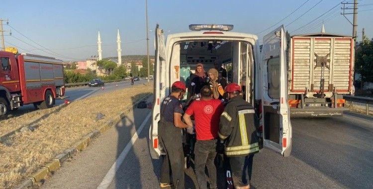 Manisa’da motosiklet devrildi: 1 yaralı
