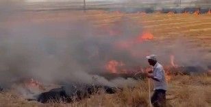 Ağaçları yanmasın diye yoğun mücadele verdi
