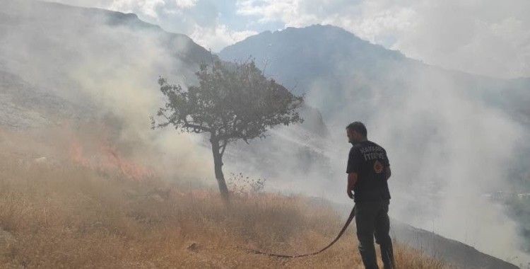 Hakkari'de anız yangını