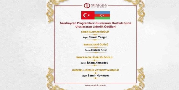 Anadolu Üniversitesi Azerbaycan Programları tarafından düzenlenen Uluslararası Dostluk Günü ve Uluslararası Yarışması tamamlandı
