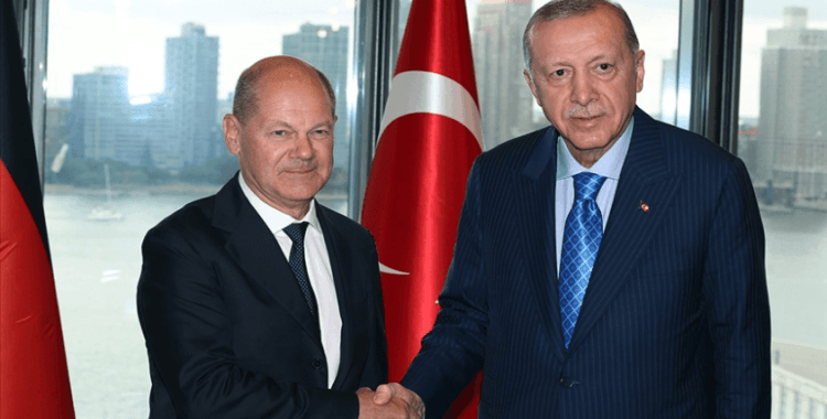 Cumhurbaşkanı Erdoğan, Almanya Başbakanı Olaf Scholz'u kabul etti