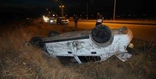 Edirne’de takla atan otomobilin sürücüsü yaralandı
