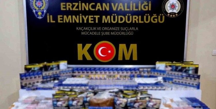 Erzincan’da kaçak tütün mamulleri ele geçirildi
