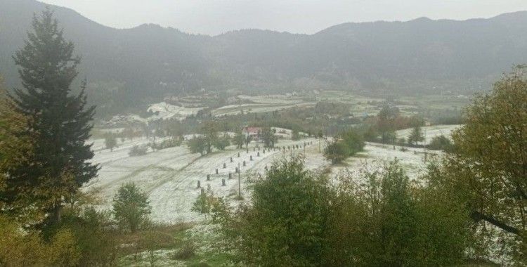 Dolu yağışı Artvin’i beyaz örtüyle kapladı
