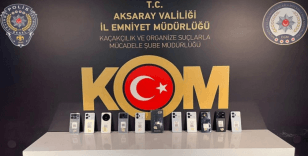 Aksaray'da iş yerinde 11 adet kaçak cep telefonu ele geçirildi