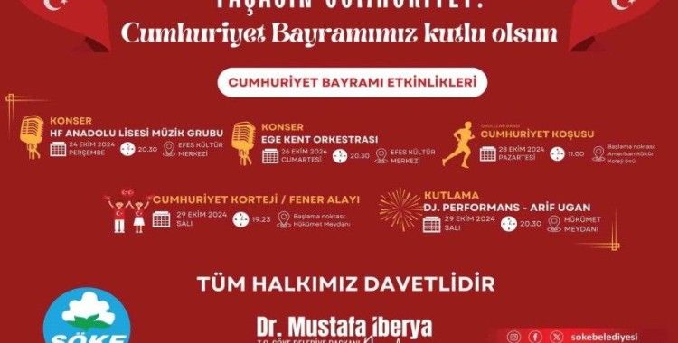 Söke’de Cumhuriyet Coşkusu etkinliklerle kutlanacak
