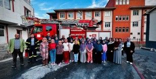 Hakkari’de Kuran kursunda yangın tatbikatı
