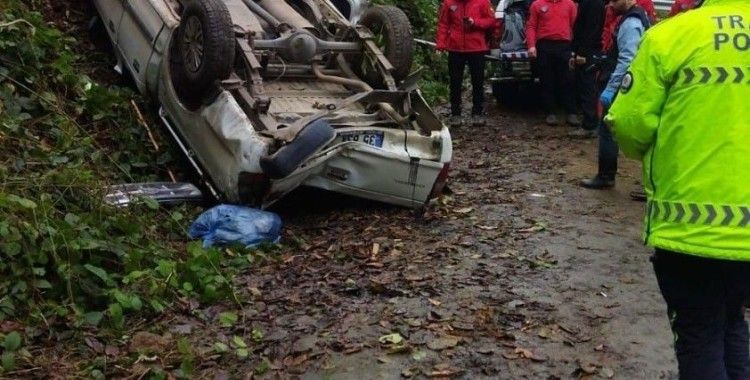 Rize’de uçuruma yuvarlanan aracın sürücüsü hayatını kaybetti
