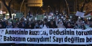 Ankara'da, İsrail'in Gazze'ye yönelik saldırılarını protesto için yürüyüş yapıldı