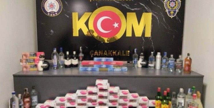 Çanakkale'de kaçak alkol ve sigara operasyonu