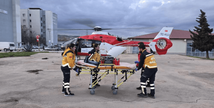 Helikopter ambulans hayat kurtardı