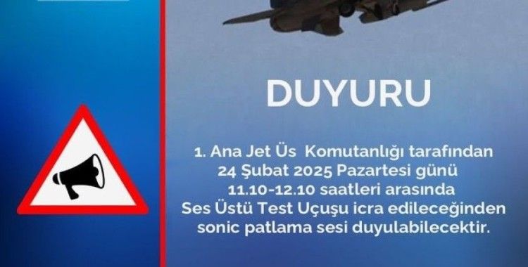 Eskişehir için sonic patlama sesi uyarısı yapıldı
