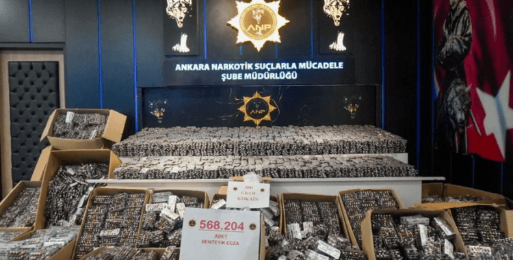 Ankara'da 568 bin adet sentetik ecza ele geçirildi
