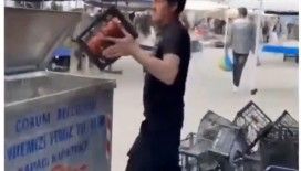 Çorum’da tepki için çöpe dökülen domates satıcısına ceza
