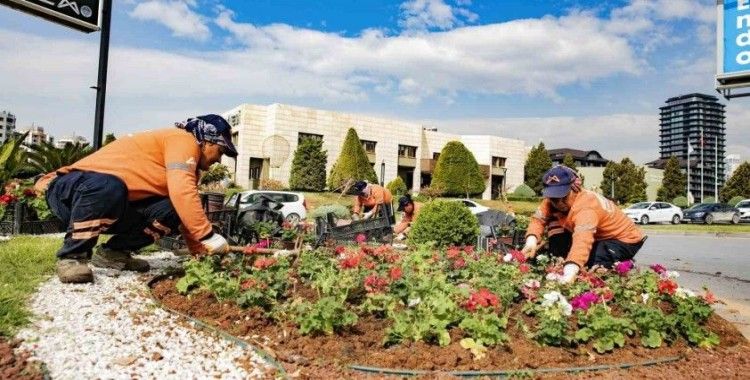 Mersin rengarenk çiçeklerle baharı karşılıyor
