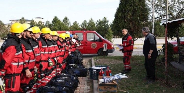 Kütahya Belediyesi Arama Kurtarma ekibinden tatbikatlı hazırlık
