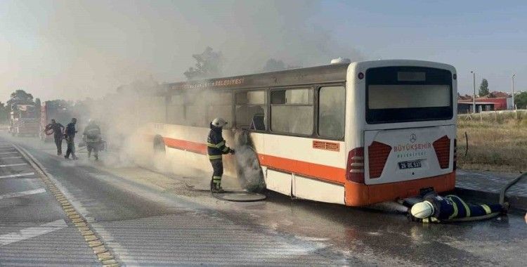Eskişehir’de yolcu otobüsü yandı: 1 yaralı
