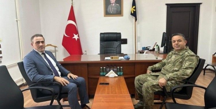 Kaymakam Memiş’ten Garnizon Komutanı Binbaşı Kaya’ya veda ziyareti
