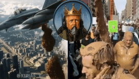 Trump'tan 'Kral Trump' temalı yapay zeka videosu: Savaş uçağından dışkı yağdırıyor