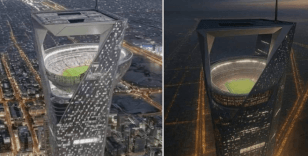 350 metre yüksekte futbol heyecanı! Suudi Arabistan’dan 46 bin seyirci kapasiteli 'gökyüzü stadyumu'