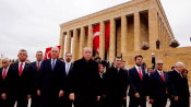 Erdoğan başkanlığındaki devlet erkanı Anıtkabir'i ziyaret etti: 'Türkiye Yüzyılı hedefine ulaşıncaya kadar çalışacağız'